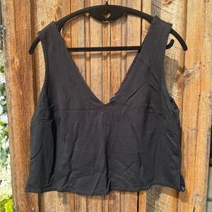 W5 Black V-Neck Tank Top